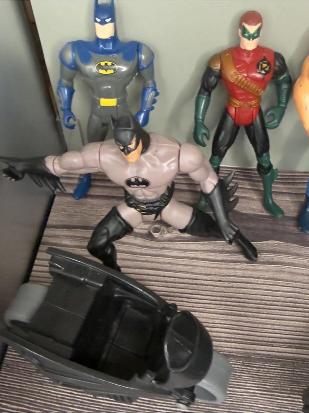 Batman & Villains Action Figure Lot w/ Bat Tank Cycle Bane Harley Quinn